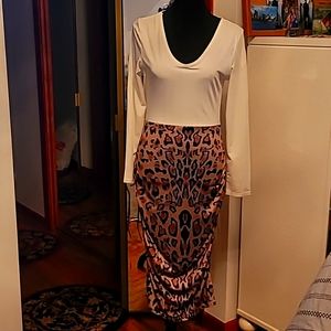 Leopard and cream dress